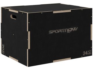 SPORTNOW 51/61/76cm Plyometric Jump Box, Wooden Plyo Box for Home Gym