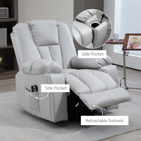 HOMCOM Riser and Recliner Chair for Elderly, Quick Assembly, Light Grey - Image 7
