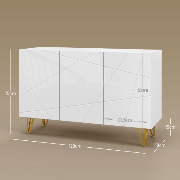 HOMCOM Freestanding Storage Cabinet with Adjustable Shelves for Living Room - Image 3
