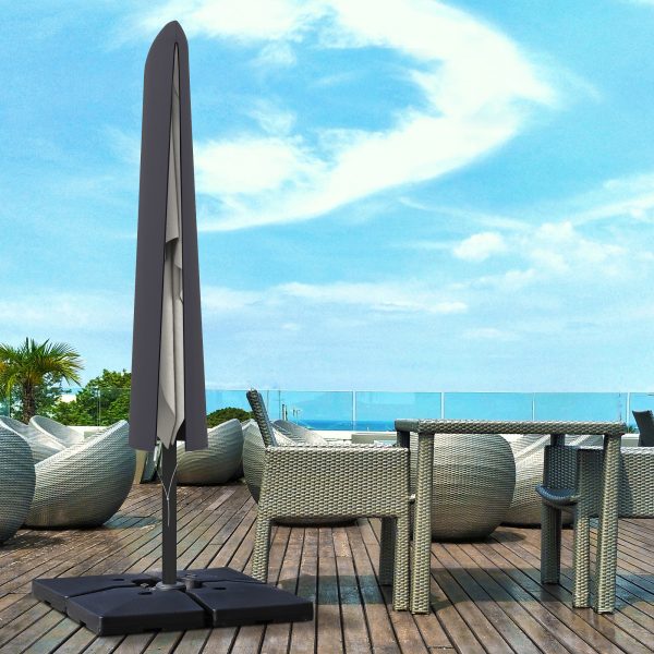 Outsunny Cantilever Umbrella Cover Outdoor Parasol UV Protector w/ Rod, Zipper - Image 8