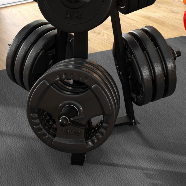SPORTNOW Weight Plate Storage Rack with 6 Fasten Clamps, Max Load 300kg - Image 7