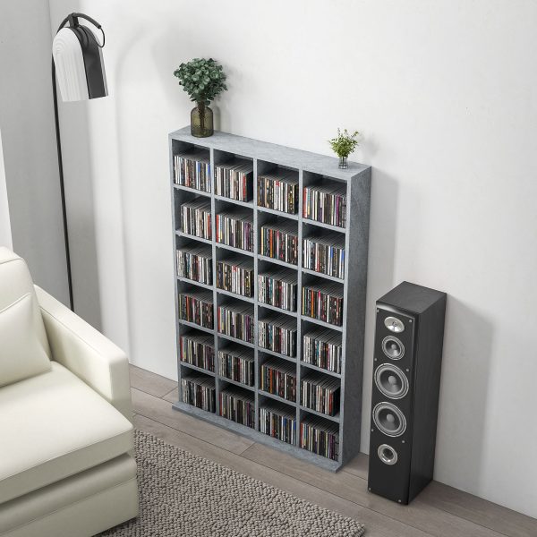 HOMCOM DVD CD Media Storage Rack, Video Display Unit, 89 x 130.5 cm, Grey - Image 8