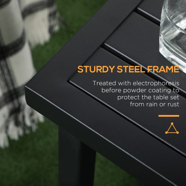 Outsunny Garden Side Table Coffee Table with Umbrella Hole for Patio Balcony - Image 4