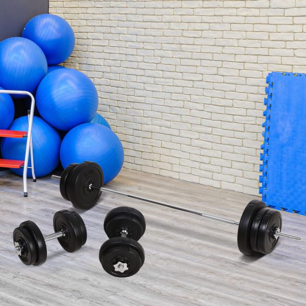 HOMCOM Dumbbells and Barbell Set with 65kg Adjustable Weights for Home Gym - Image 2
