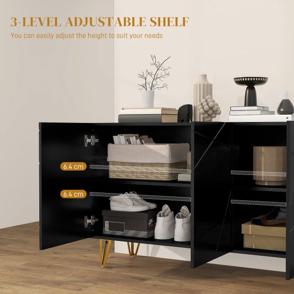 HOMCOM Freestanding Storage Cabinet with Adjustable Shelves for Living Room - Image 6