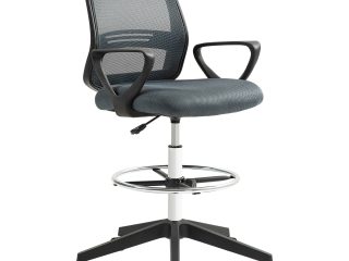 Vinsetto Draughtsman Chair Tall Office Chair with Adjustable Height Grey