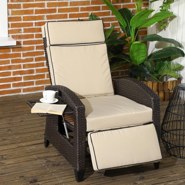 Outsunny Outdoor Recliner Chair with Cushion - Image 8