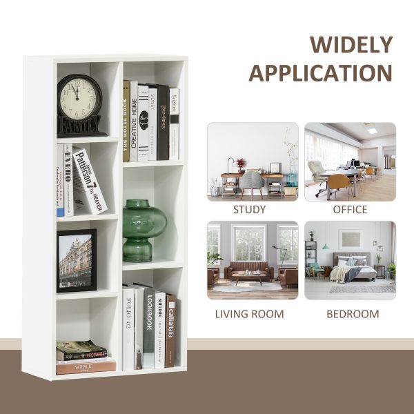 HOMCOM Bookcase Modern Bookshelf Cabinet for Home Office White - Image 4