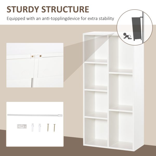 HOMCOM Bookcase Modern Bookshelf Cabinet for Home Office White - Image 6