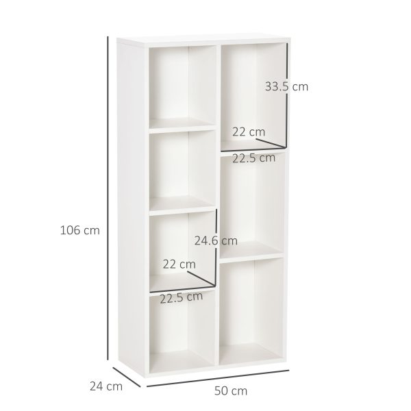 HOMCOM Bookcase Modern Bookshelf Cabinet for Home Office White - Image 3