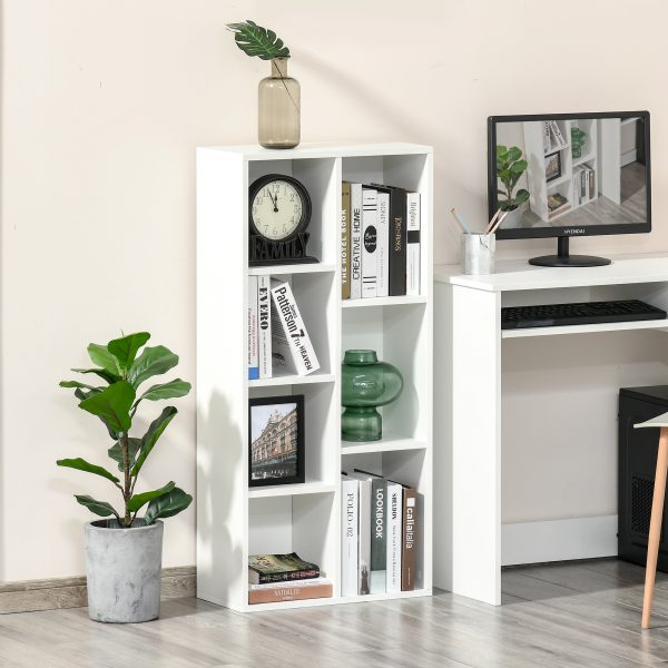 HOMCOM Bookcase Modern Bookshelf Cabinet for Home Office White - Image 2