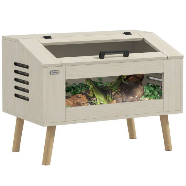 PawHut Reptile Terrarium, 111L Snake Vivarium with Tempered Glass Windows