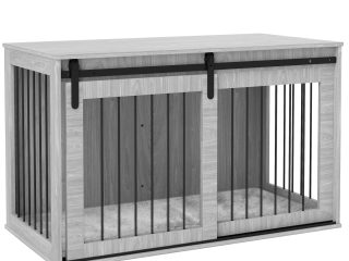 PawHut Dog Crate Furniture with Removable Cushion for XL-sized Dogs - Grey