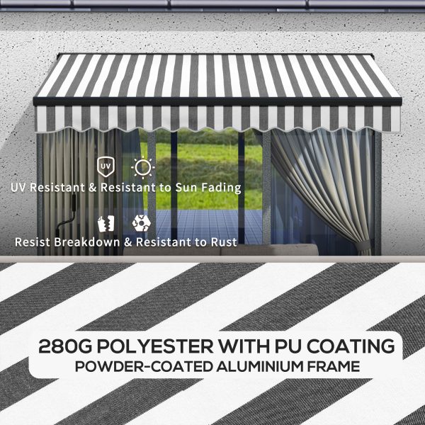 Outsunny 3 x 2m Electric Retractable Awning, Aluminium Frame, Grey & White - Image 7
