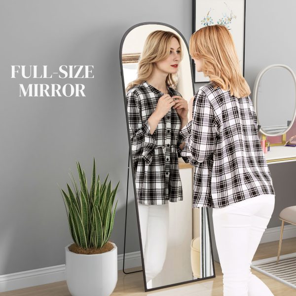 HOMCOM Full Length Mirror with Aluminium Alloy Frame Hanging or Leaning Black - Image 4