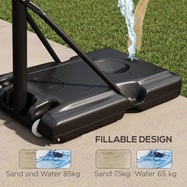 SPORTNOW 2.35-3.05m Basketball Hoop and Stand with Weighted Base and Wheels - Image 7