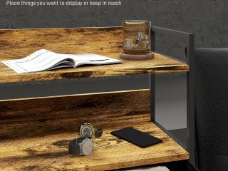 HOMCOM Bedroom Chest of Drawers 7 Drawer Dresser w/ Shelves, Rustic Brown