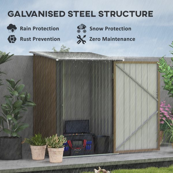 Outsunny 3.3ft x 3.4ft Outdoor Storage Shed Steel Garden Shed w/ Lockable Door - Image 3