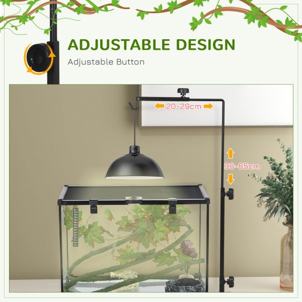 PawHut Reptile Lamp Stand, Adjustable Lamp Holder with Hook Hanging Base - Image 6