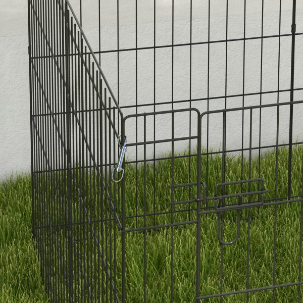 PawHut 8 Panel DIY Dog Pen with Door for Indoor/Outdoor Use, 76cm High - Image 8