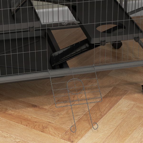 PawHut Small Animal Cages for Chinchilla Ferret Kitten on Wheels W/ Hammock Tray - Image 3