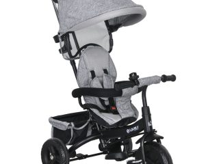 HOMCOM 6 in 1 Kids Trike, Stroller with Parent Handle, Grey