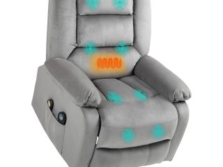 HOMCOM Riser and Recliner Chair Lift Chair with Vibration Massage, Heat, Grey