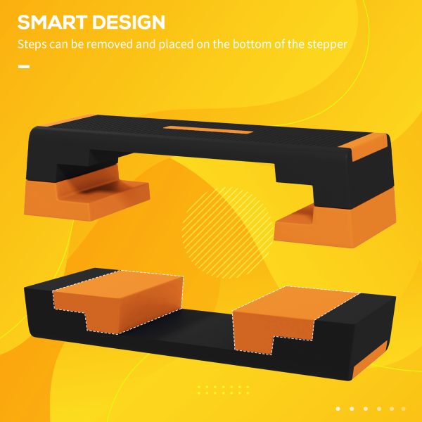 SPORTNOW 15cm/20cm/25cm Aerobic Step Platform for Home and Office, Orange - Image 4