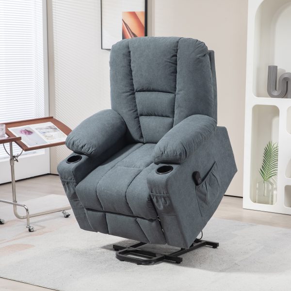 HOMCOM Riser and Recliner Chair w/ Remote, Lift Chair for Elderly, Grey - Image 2