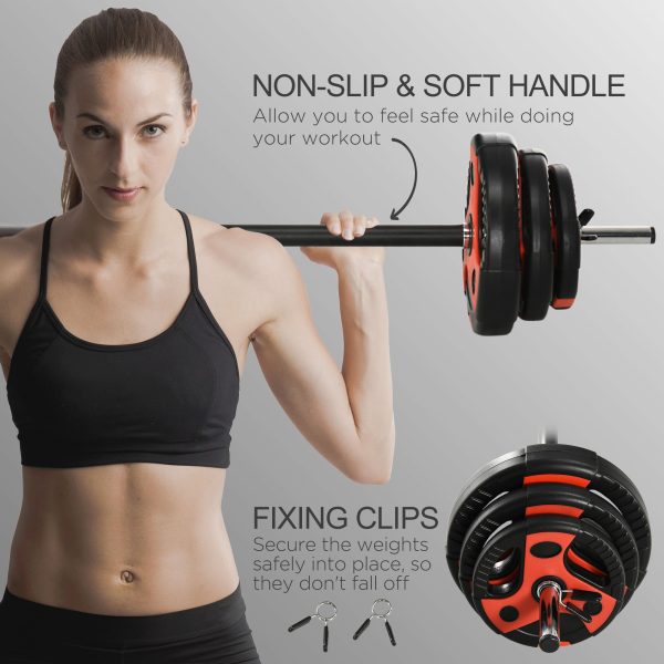 SPORTNOW 20kg Adjustable Barbell Weights Set for Home Gym Strength Training - Image 6