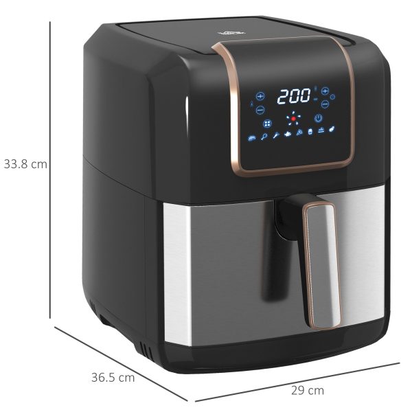 HOMCOM Air Fryer 1700W 6.5L with Digital Display Timer for Low Fat Cooking - Image 5