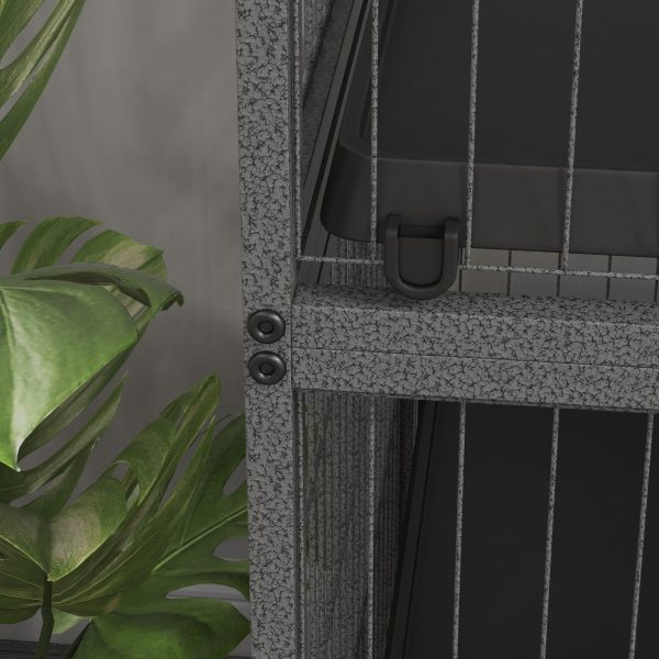 PawHut Small Animal Cages for Chinchilla Ferret Kitten on Wheels W/ Hammock Tray - Image 2