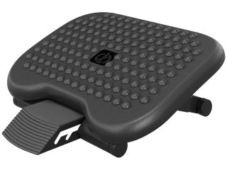 HOMCOM Foot Rest Adjustable Height and Angle Home Office Footstool Black