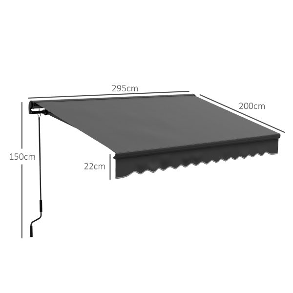 Outsunny 3 x 2m Electric Retractable Awning, Aluminium Frame, Dark Grey - Image 7