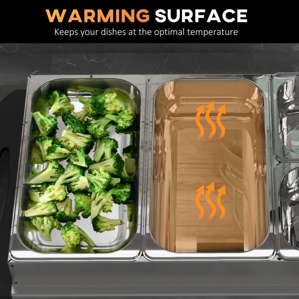 HOMCOM 4 Tray Electric Food Warmer Buffet Server with Adjustable Temp 300W - Image 5