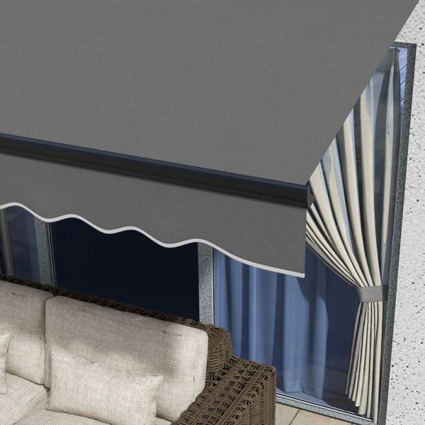 Outsunny 3 x 2m Electric Retractable Awning, Aluminium Frame, Dark Grey - Image 6