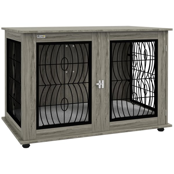 PawHut Dog Crate Furniture, 44.5" End Table for Extra Large Dogs w/ Cushion