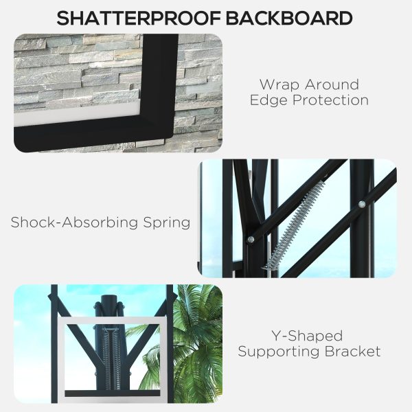 SPORTNOW 2.35-3.05m Basketball Hoop and Stand with Weighted Base and Wheels - Image 5
