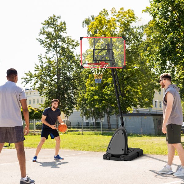 SPORTNOW Adjustable Basketball Hoop with Weighted Base, 2.4-2.9m, Red - Image 2