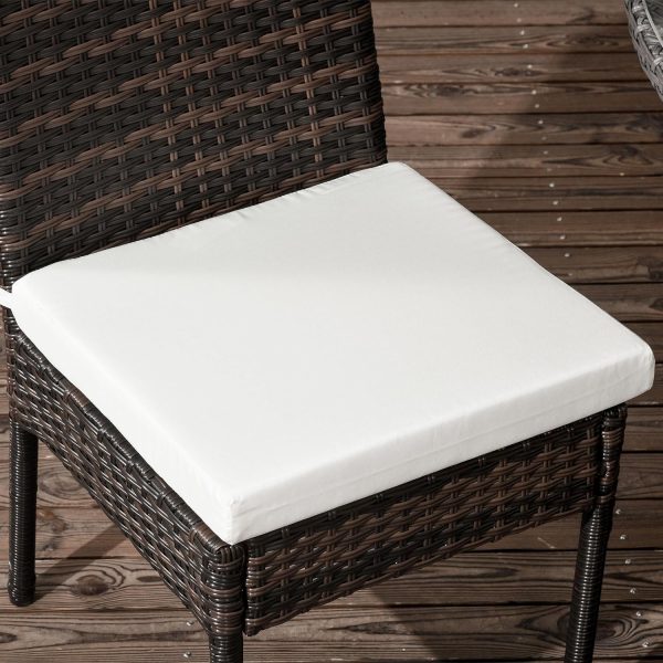 Outsunny 4 PCs Rattan Garden Chairs with Cushion, Wicker Dining Chairs, Brown - Image 3