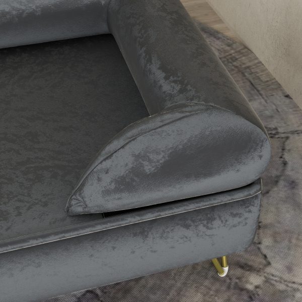 PawHut Dog Sofa Pet Couch w/ Removable Backrest Cushion Washable Cover - Grey - Image 8