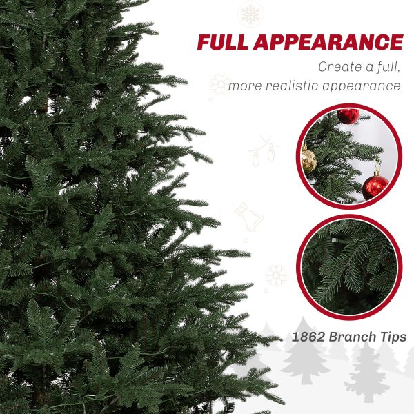 HOMCOM 1.8m Prelit Artificial Christmas Tree w/ Lights for Party Decoration - Image 6