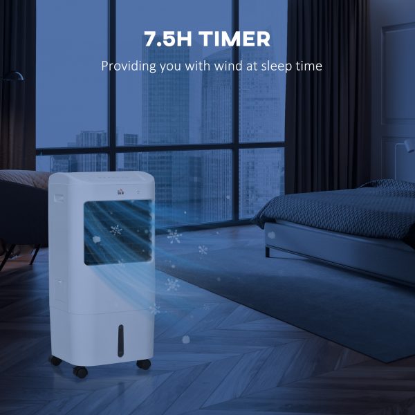 HOMCOM 3-In-1 Air Cooler for Home Office, with Oscillation, Ice Packs, Wheels - Image 8