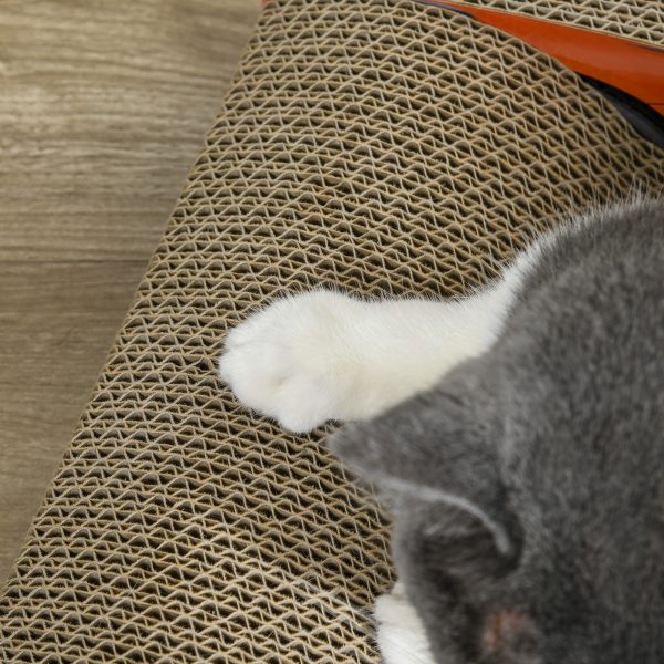 PawHut 2 in 1 Cat Scratching Board with Catnip, Car-shaped Cat Scratch Bed - Image 7