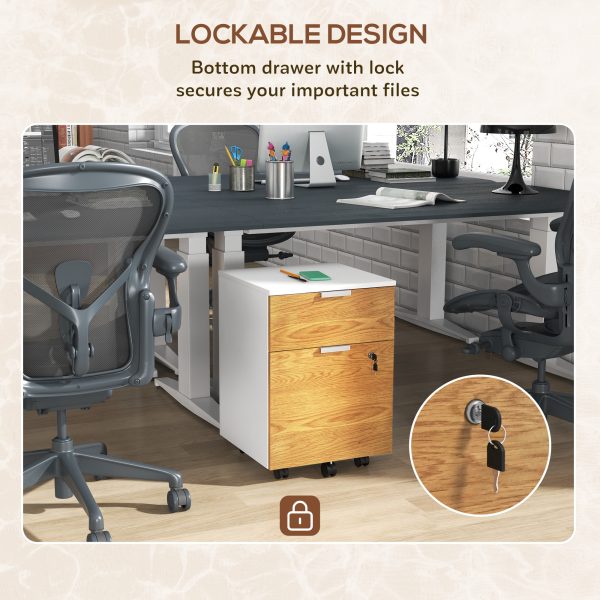 HOMCOM 2 Drawer Filing Cabinet with Adjustable Hanging Bars for A4 and Letter - Image 6