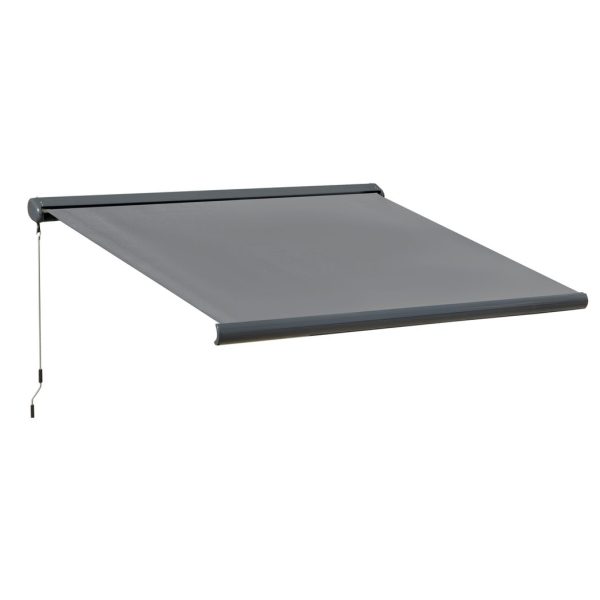 3.5x3m Electric Motorised Awning Door Window Shade w/ Cassette Grey