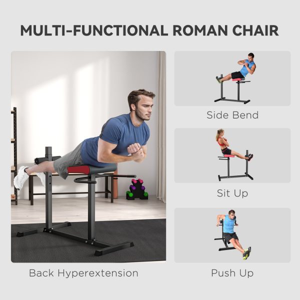 SPORTNOW Back Extension Roman Chair for Back, Abdominal and Gluteal Training - Image 3