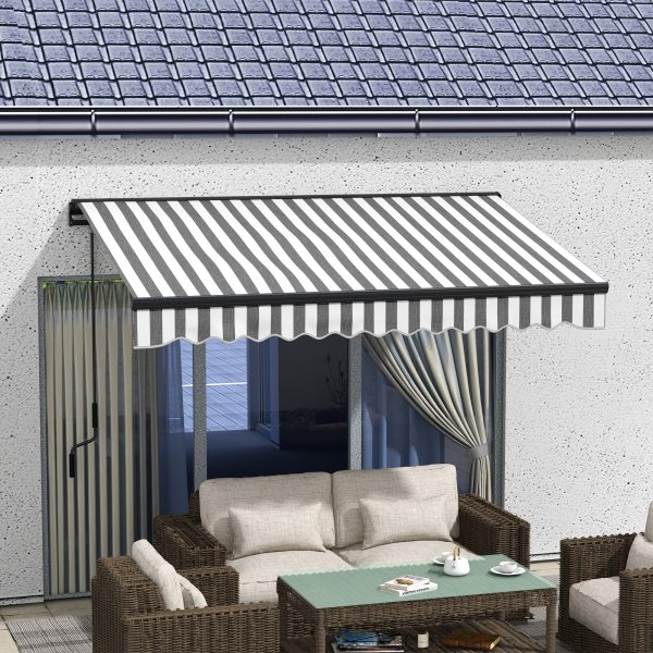 Outsunny 3 x 2m Electric Retractable Awning, Aluminium Frame, Grey & White - Image 4
