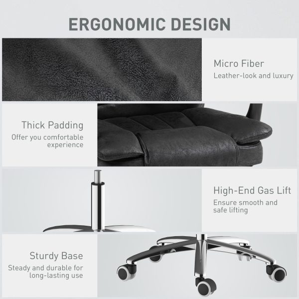 Vinsetto Executive Office Chair Computer Desk Chair for Home w/ Footrest, Black - Image 7
