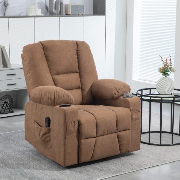 HOMCOM Riser and Recliner Chair w/ Remote, Lift Chair for Elderly, Brown - Image 2